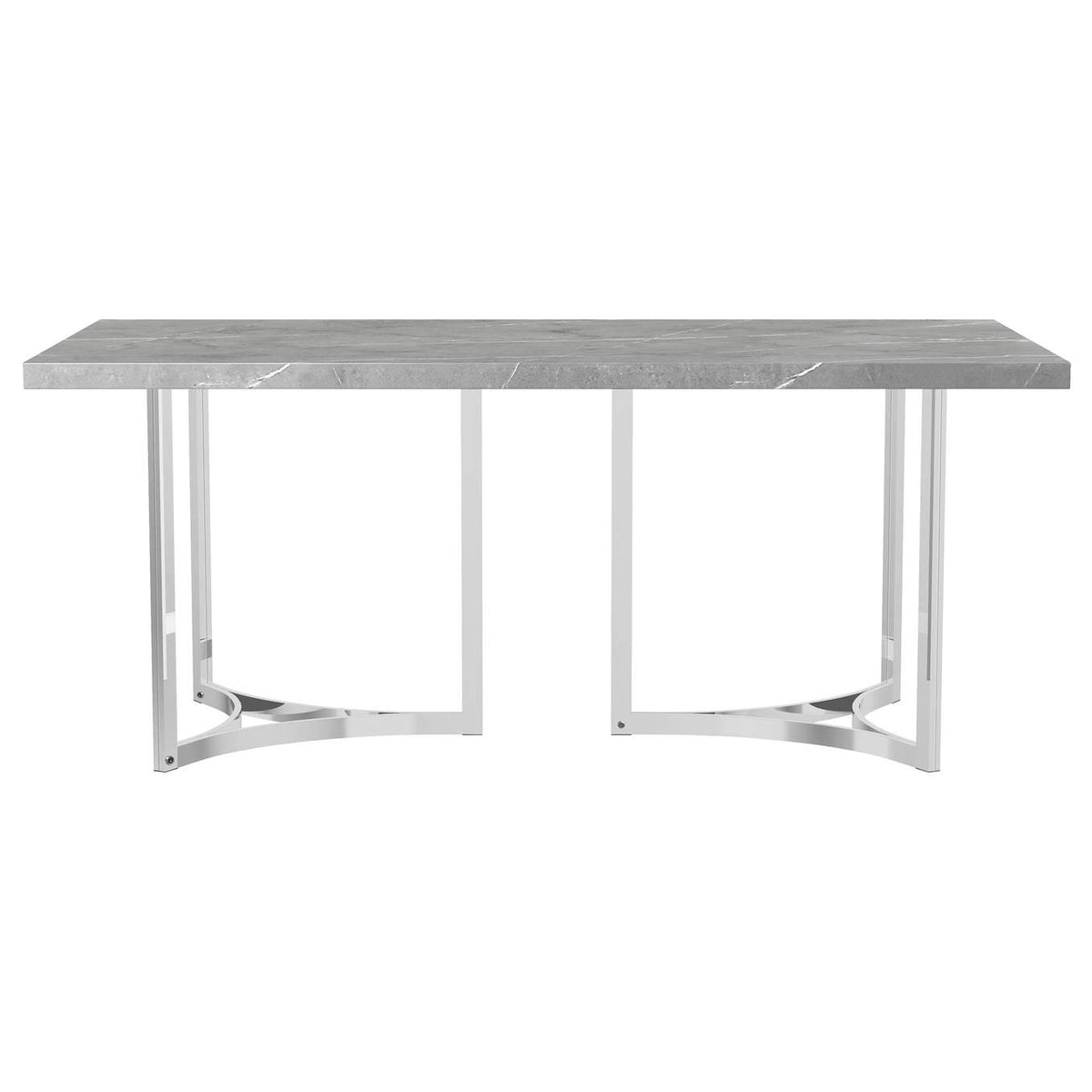 108121 Sterling 72-inch Rectangular Dining Table Grey Faux Marble
