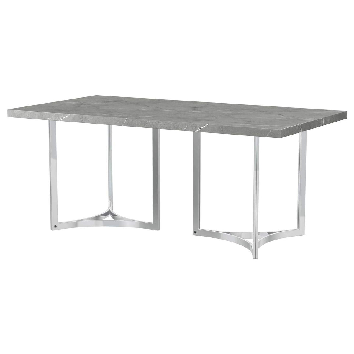 108121 Sterling 72-inch Rectangular Dining Table Grey Faux Marble