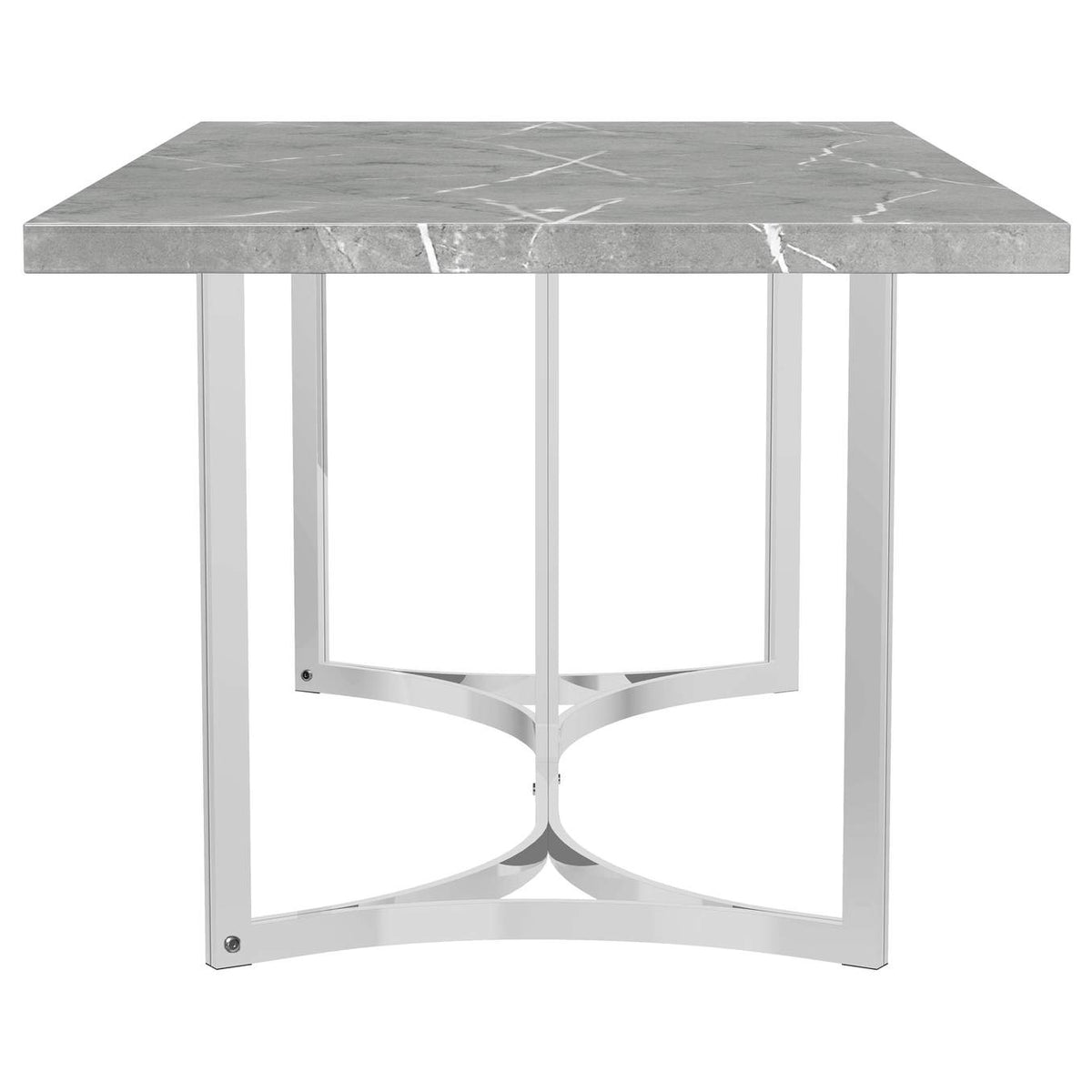 108121 Sterling 72-inch Rectangular Dining Table Grey Faux Marble