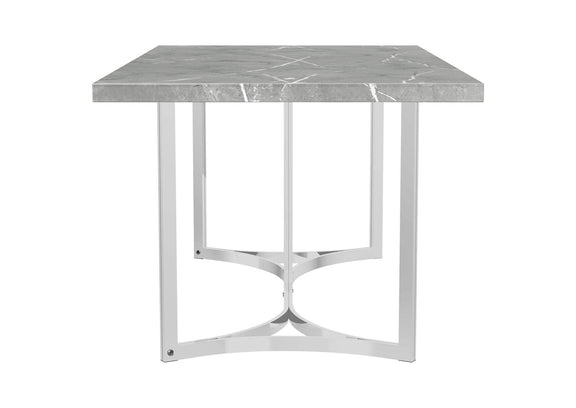 108121 Sterling 72-inch Rectangular Dining Table Grey Faux Marble