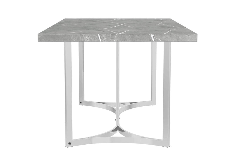 108121 Sterling 72-inch Rectangular Dining Table Grey Faux Marble