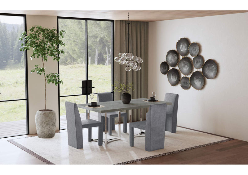108121 Sterling 72-inch Rectangular Dining Table Grey Faux Marble