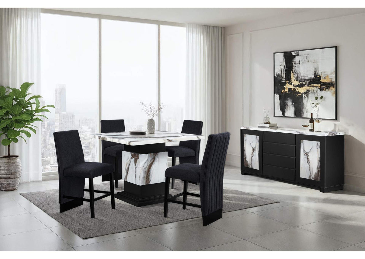 D12BT+D12BS-BLK_7_PC D12 BAR TABLE AND 6 BAR STOOLS