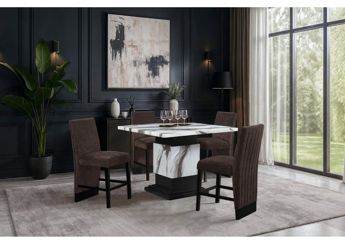 D12BT+D12BS-BRWN_7_PC D12 BAR TABLE AND 6 D12 BROWN BAR STOOLS
