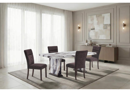 D8212DT+D8212DC-BRWN_9_PC D8212 DINING TABLE WITH 8 D8212 DINING CHAIRS BROWN