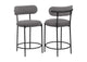 108198 Viola Boucle Upholstered Counter Chair Grey (Set of 2)