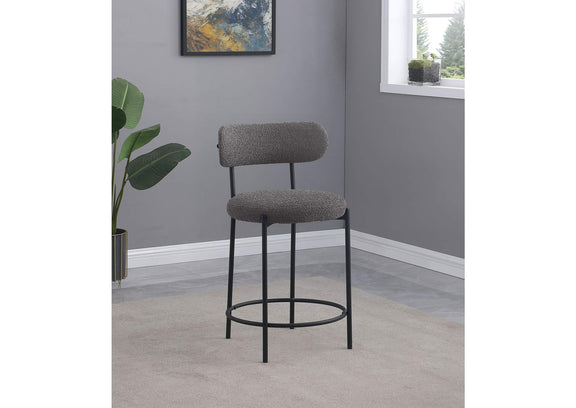 108198 Viola Boucle Upholstered Counter Chair Grey (Set of 2)