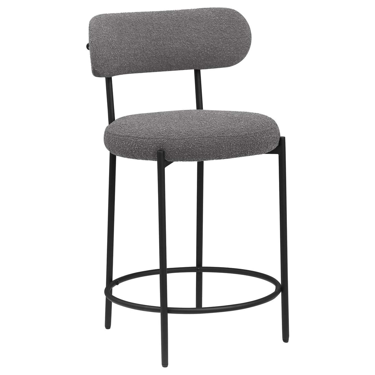 108198 Viola Boucle Upholstered Counter Chair Grey (Set of 2)