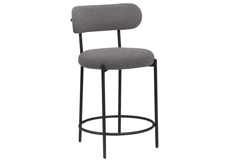 108198 Viola Boucle Upholstered Counter Chair Grey (Set of 2)