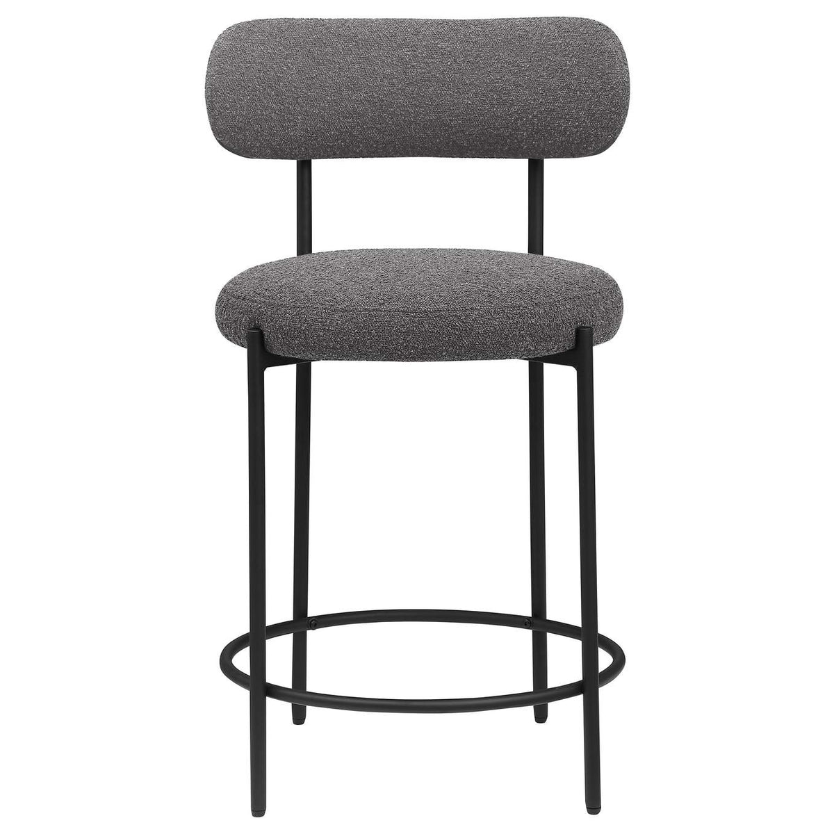 108198 Viola Boucle Upholstered Counter Chair Grey (Set of 2)