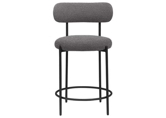 108198 Viola Boucle Upholstered Counter Chair Grey (Set of 2)