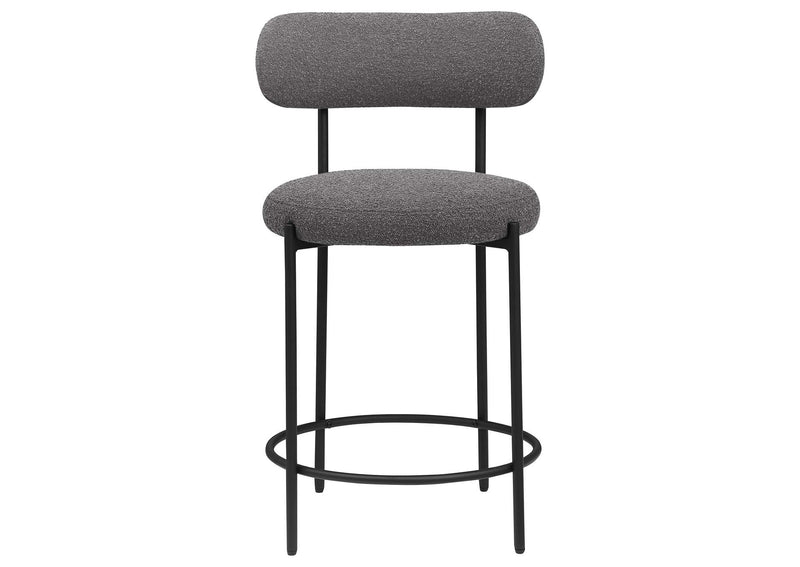 108198 Viola Boucle Upholstered Counter Chair Grey (Set of 2)