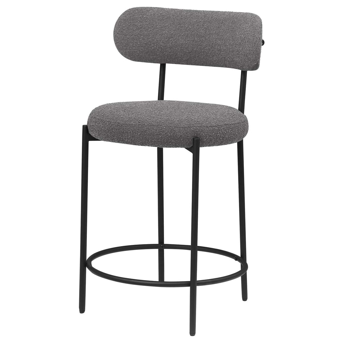 108198 Viola Boucle Upholstered Counter Chair Grey (Set of 2)