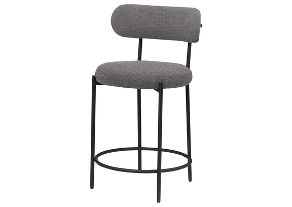 108198 Viola Boucle Upholstered Counter Chair Grey (Set of 2)