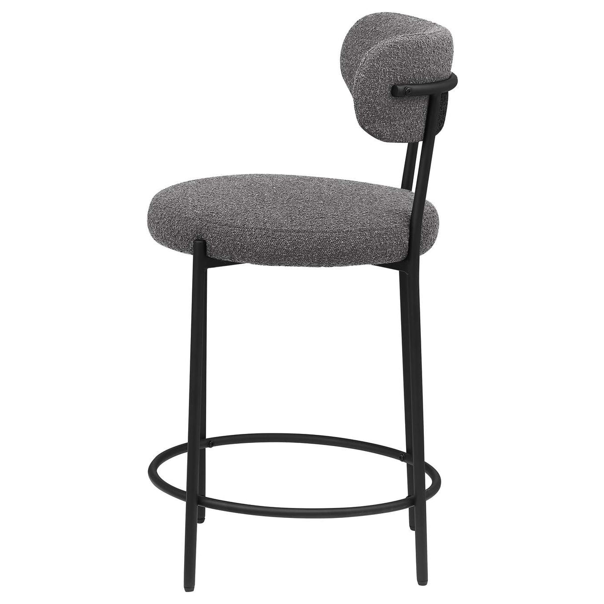 108198 Viola Boucle Upholstered Counter Chair Grey (Set of 2)