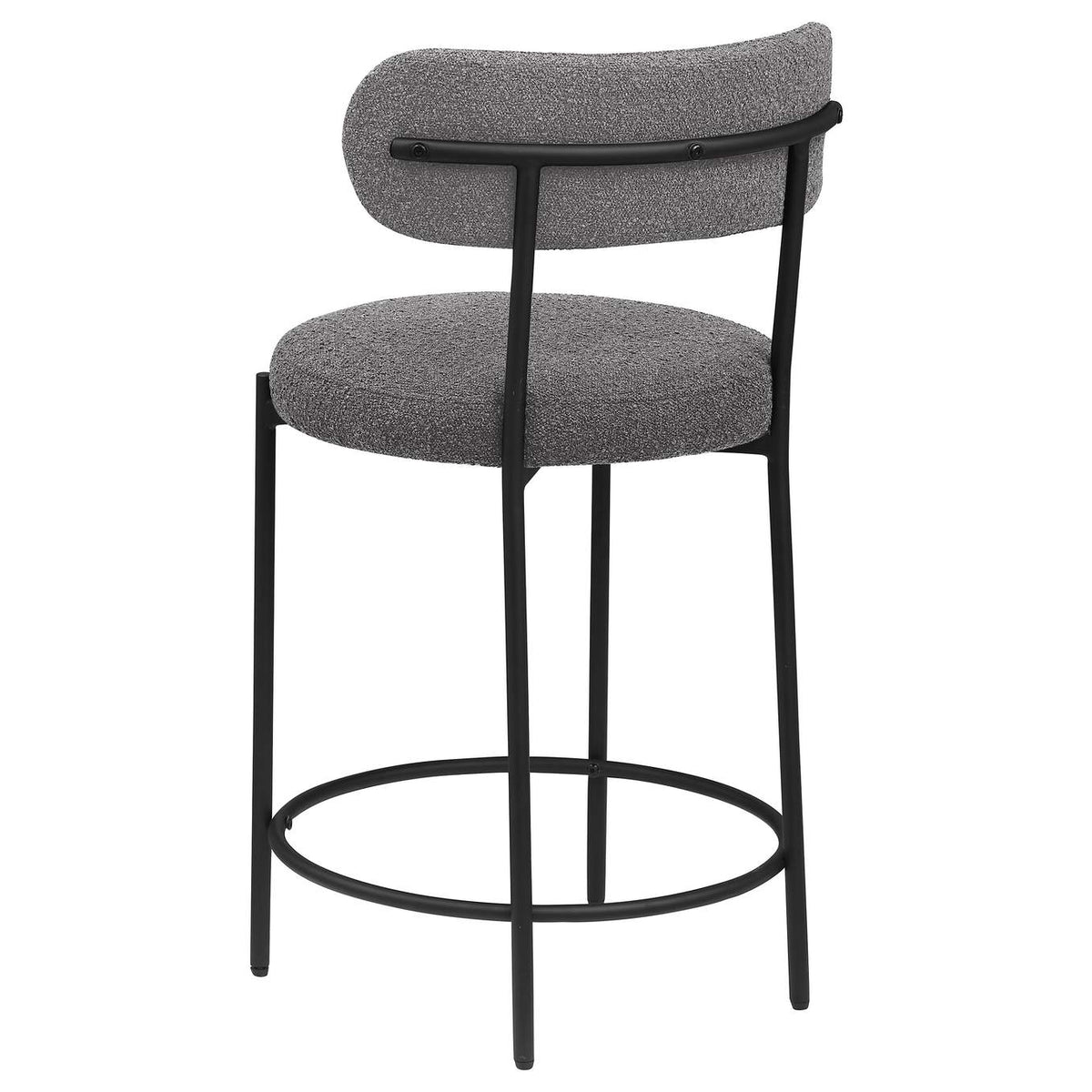 108198 Viola Boucle Upholstered Counter Chair Grey (Set of 2)