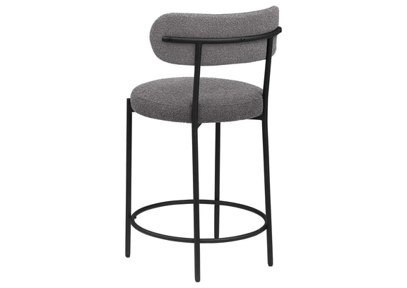 108198 Viola Boucle Upholstered Counter Chair Grey (Set of 2)