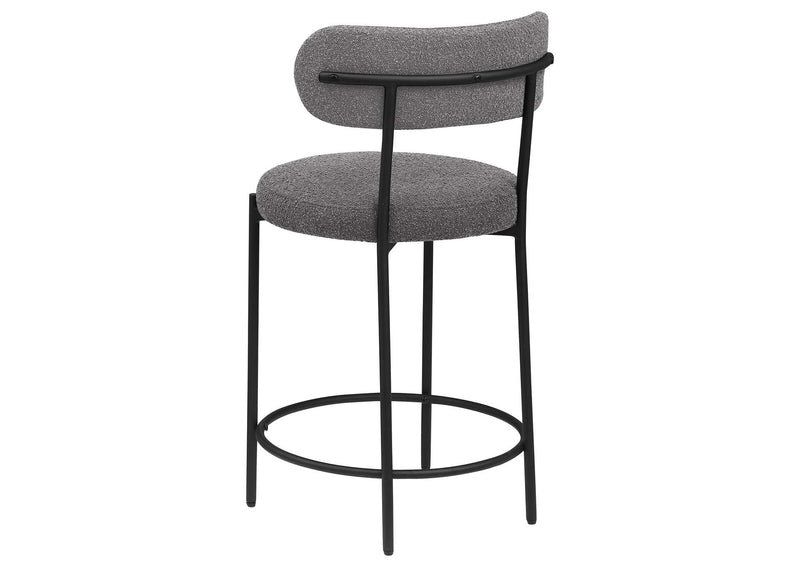 108198 Viola Boucle Upholstered Counter Chair Grey (Set of 2)