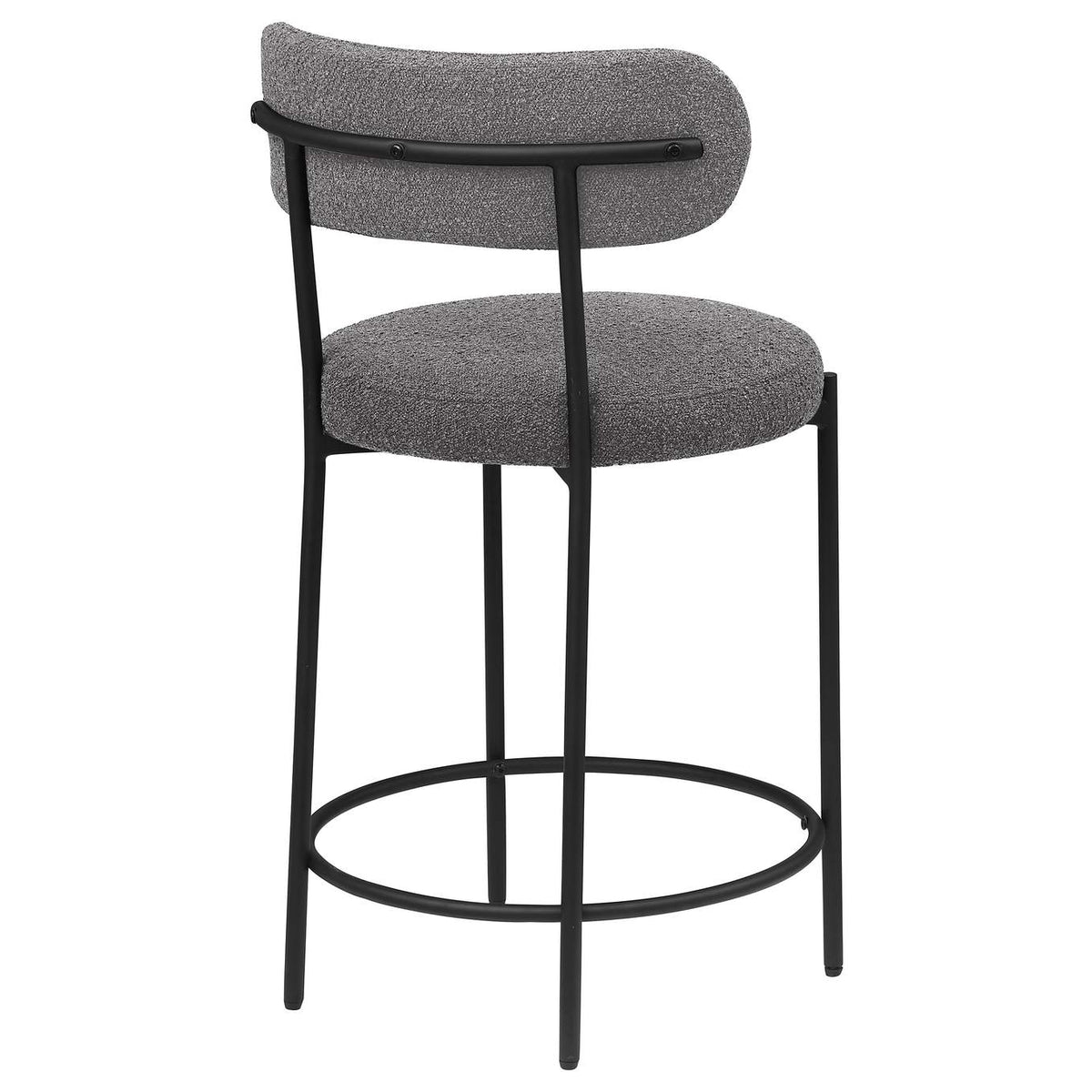 108198 Viola Boucle Upholstered Counter Chair Grey (Set of 2)