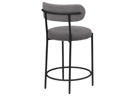 108198 Viola Boucle Upholstered Counter Chair Grey (Set of 2)