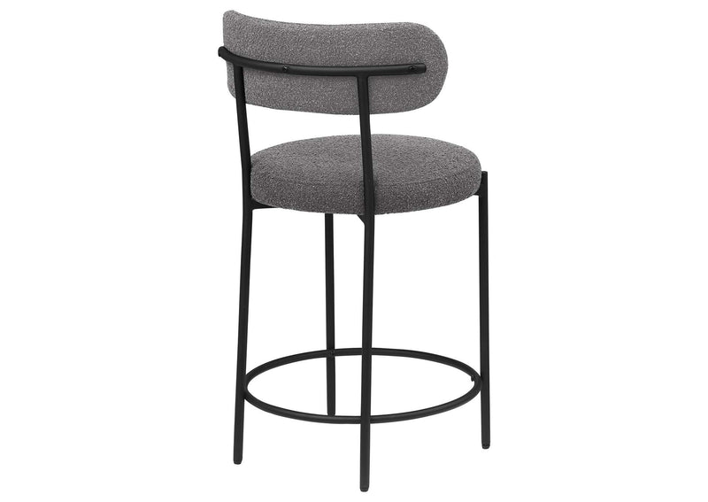 108198 Viola Boucle Upholstered Counter Chair Grey (Set of 2)