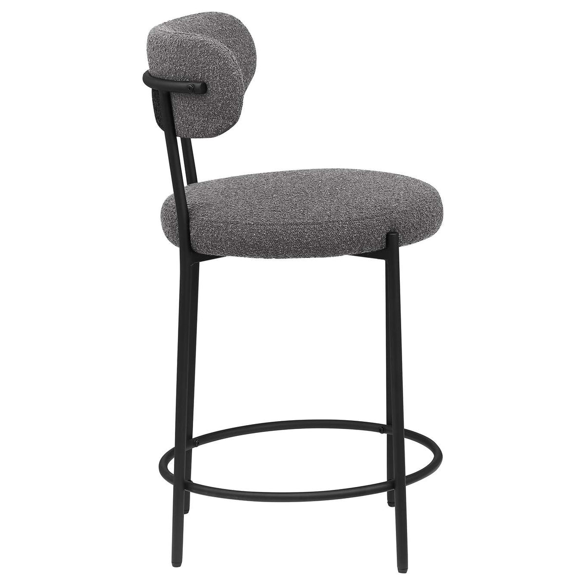 108198 Viola Boucle Upholstered Counter Chair Grey (Set of 2)