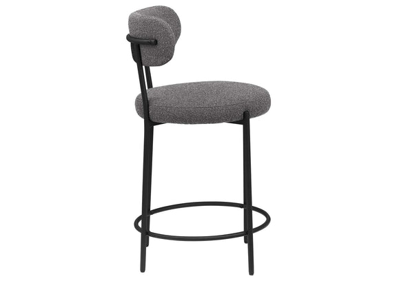 108198 Viola Boucle Upholstered Counter Chair Grey (Set of 2)