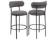 108199 Viola Boucle Upholstered Bar Chair Grey (Set of 2)