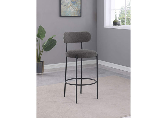 108199 Viola Boucle Upholstered Bar Chair Grey (Set of 2)