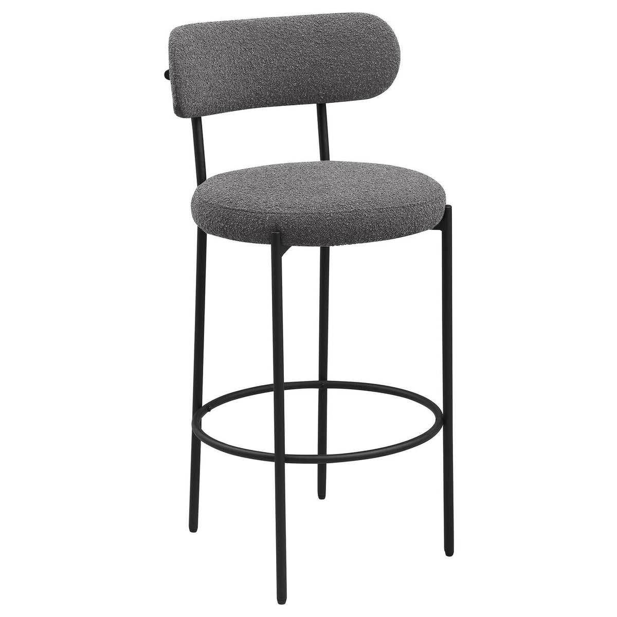 108199 Viola Boucle Upholstered Bar Chair Grey (Set of 2)