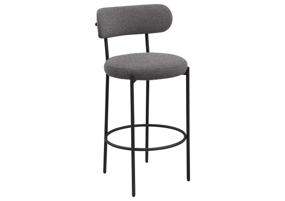 108199 Viola Boucle Upholstered Bar Chair Grey (Set of 2)