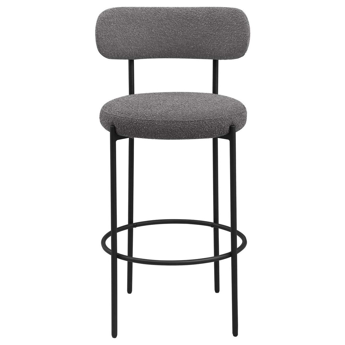 108199 Viola Boucle Upholstered Bar Chair Grey (Set of 2)