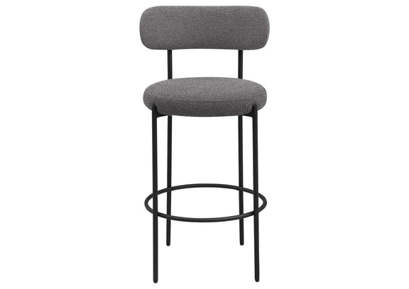 108199 Viola Boucle Upholstered Bar Chair Grey (Set of 2)