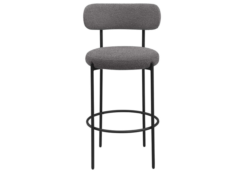108199 Viola Boucle Upholstered Bar Chair Grey (Set of 2)