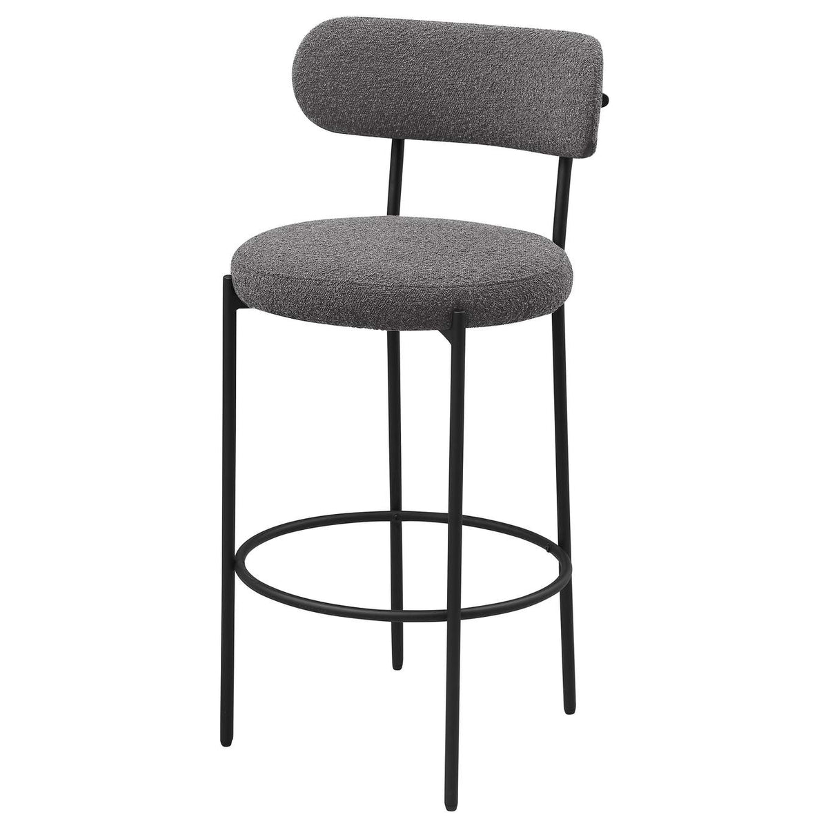 108199 Viola Boucle Upholstered Bar Chair Grey (Set of 2)
