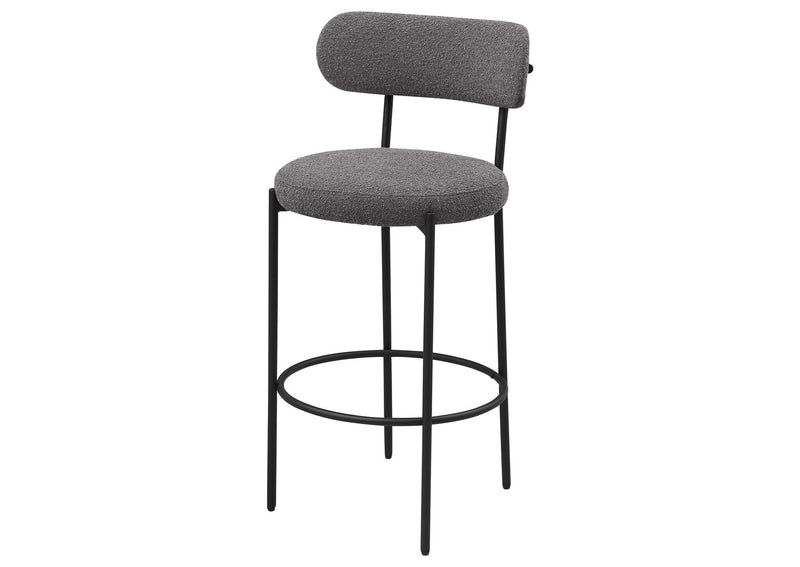 108199 Viola Boucle Upholstered Bar Chair Grey (Set of 2)