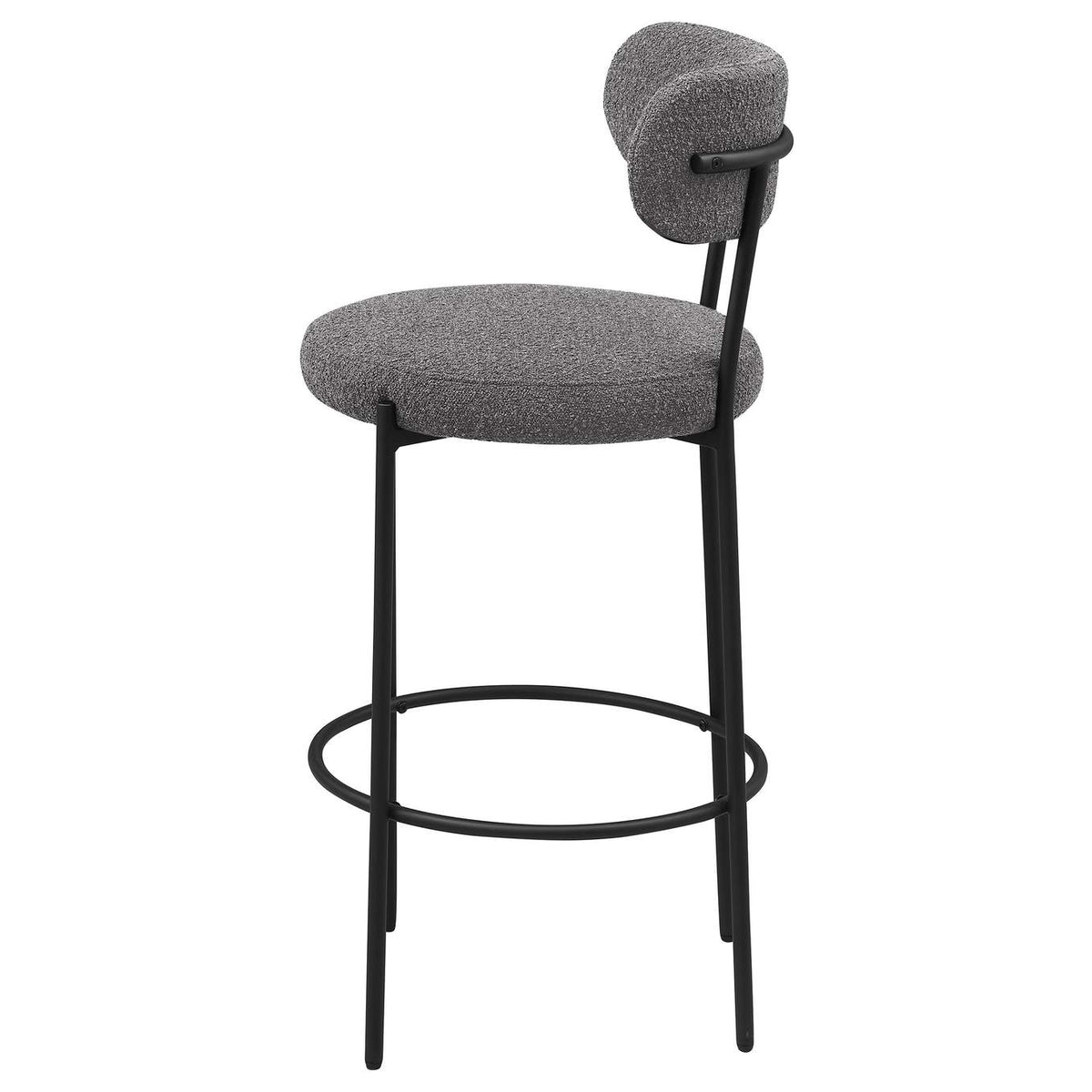 108199 Viola Boucle Upholstered Bar Chair Grey (Set of 2)