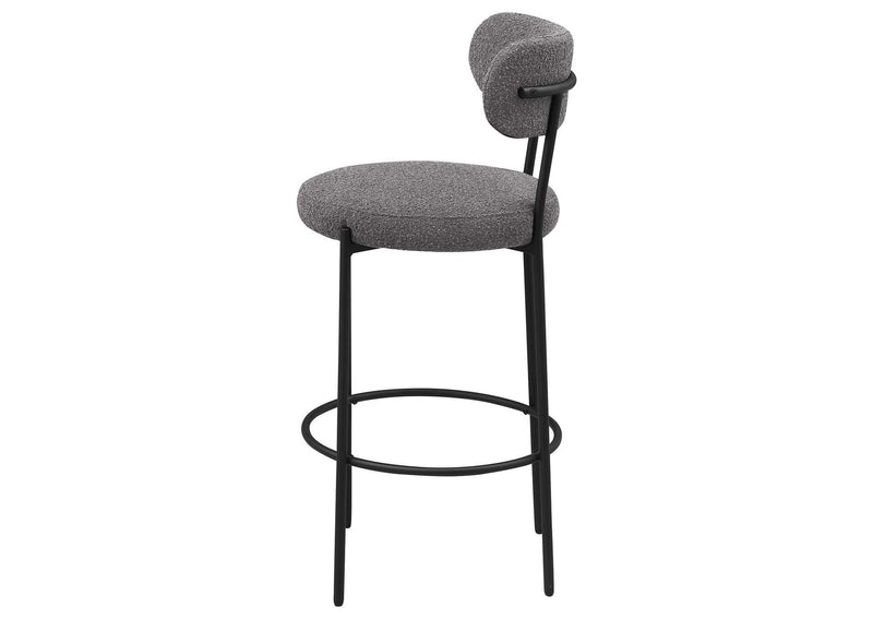 108199 Viola Boucle Upholstered Bar Chair Grey (Set of 2)