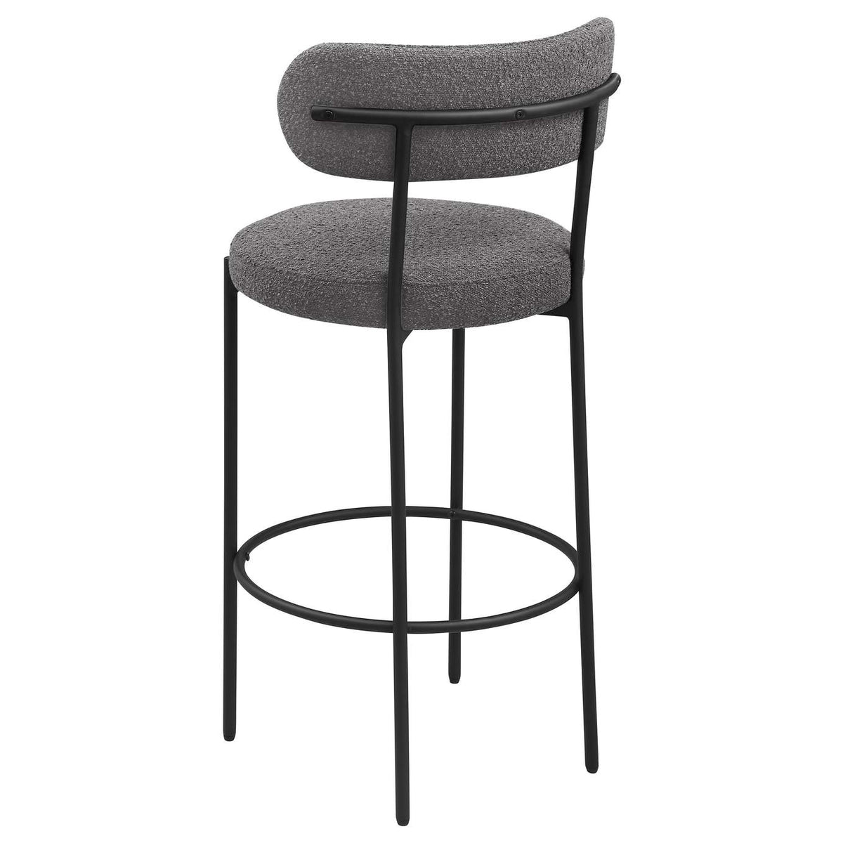 108199 Viola Boucle Upholstered Bar Chair Grey (Set of 2)