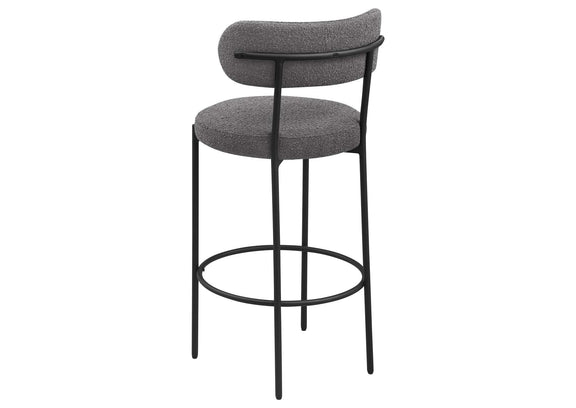 108199 Viola Boucle Upholstered Bar Chair Grey (Set of 2)