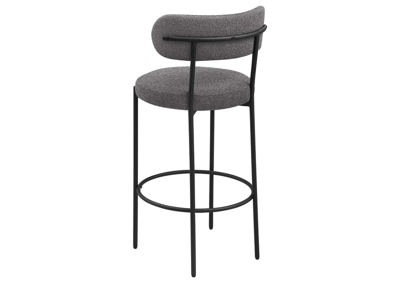 108199 Viola Boucle Upholstered Bar Chair Grey (Set of 2)