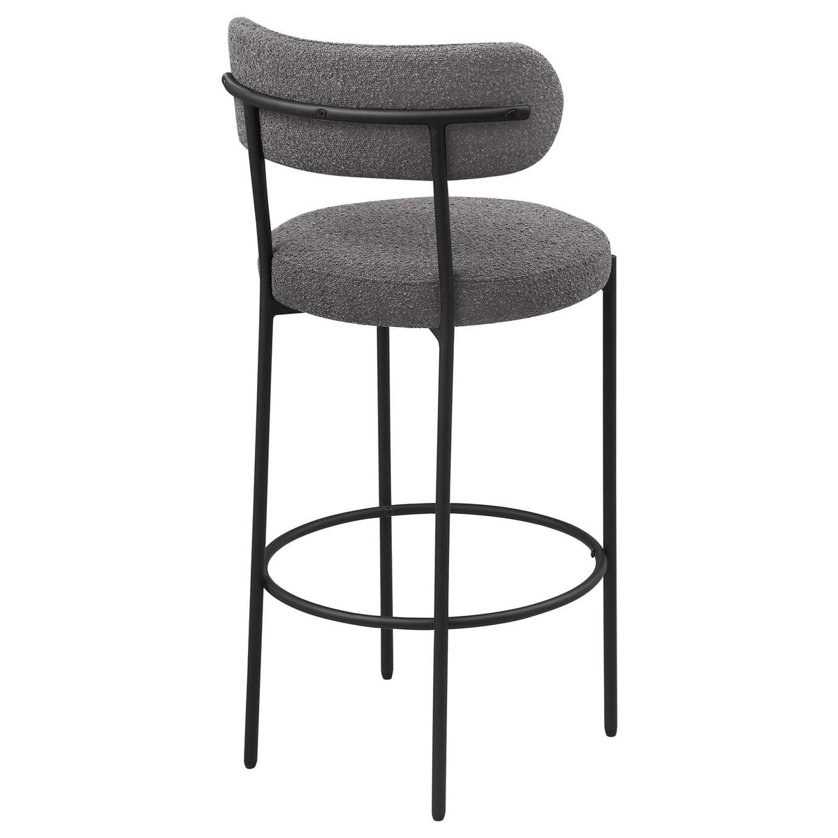 108199 Viola Boucle Upholstered Bar Chair Grey (Set of 2)