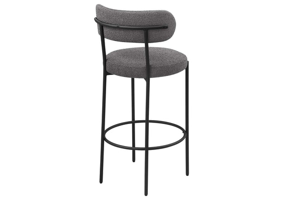 108199 Viola Boucle Upholstered Bar Chair Grey (Set of 2)