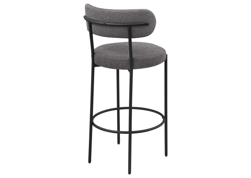 108199 Viola Boucle Upholstered Bar Chair Grey (Set of 2)