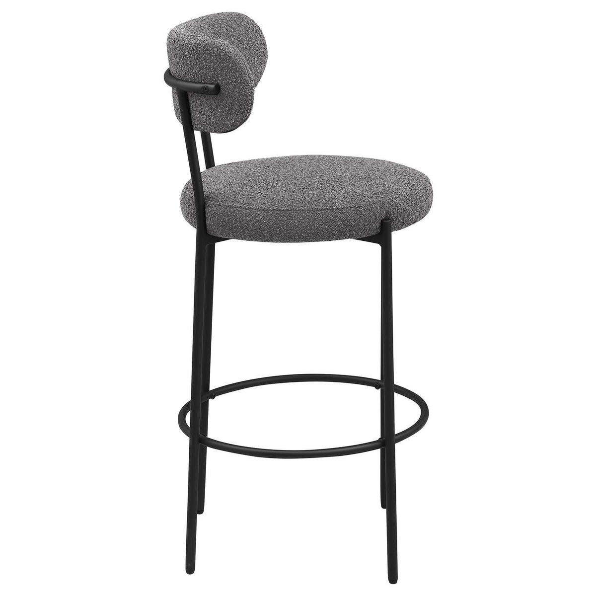 108199 Viola Boucle Upholstered Bar Chair Grey (Set of 2)
