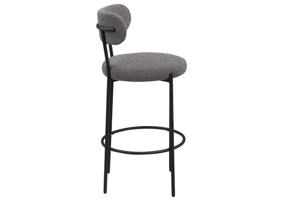 108199 Viola Boucle Upholstered Bar Chair Grey (Set of 2)