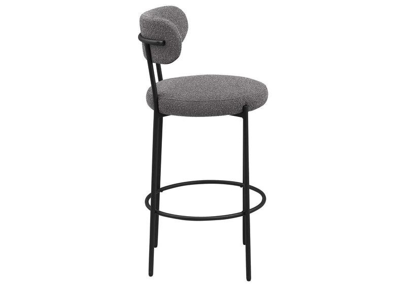 108199 Viola Boucle Upholstered Bar Chair Grey (Set of 2)