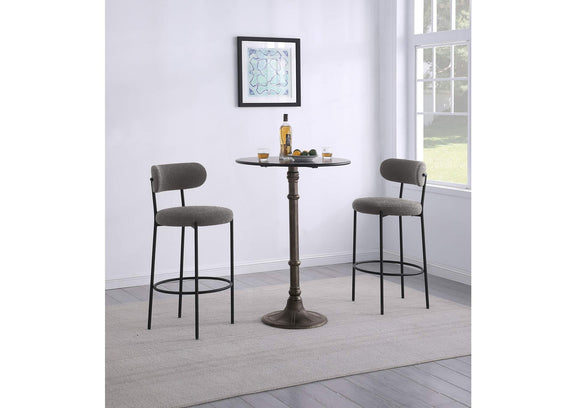 108199 Viola Boucle Upholstered Bar Chair Grey (Set of 2)