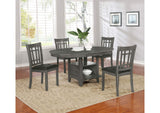 Lavon 5-piece Oval Extension Leaf Dining Set Medium Grey