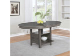 108211 Lavon Oval 60-inch Wood Extension Leaf Dining Table Medium Grey